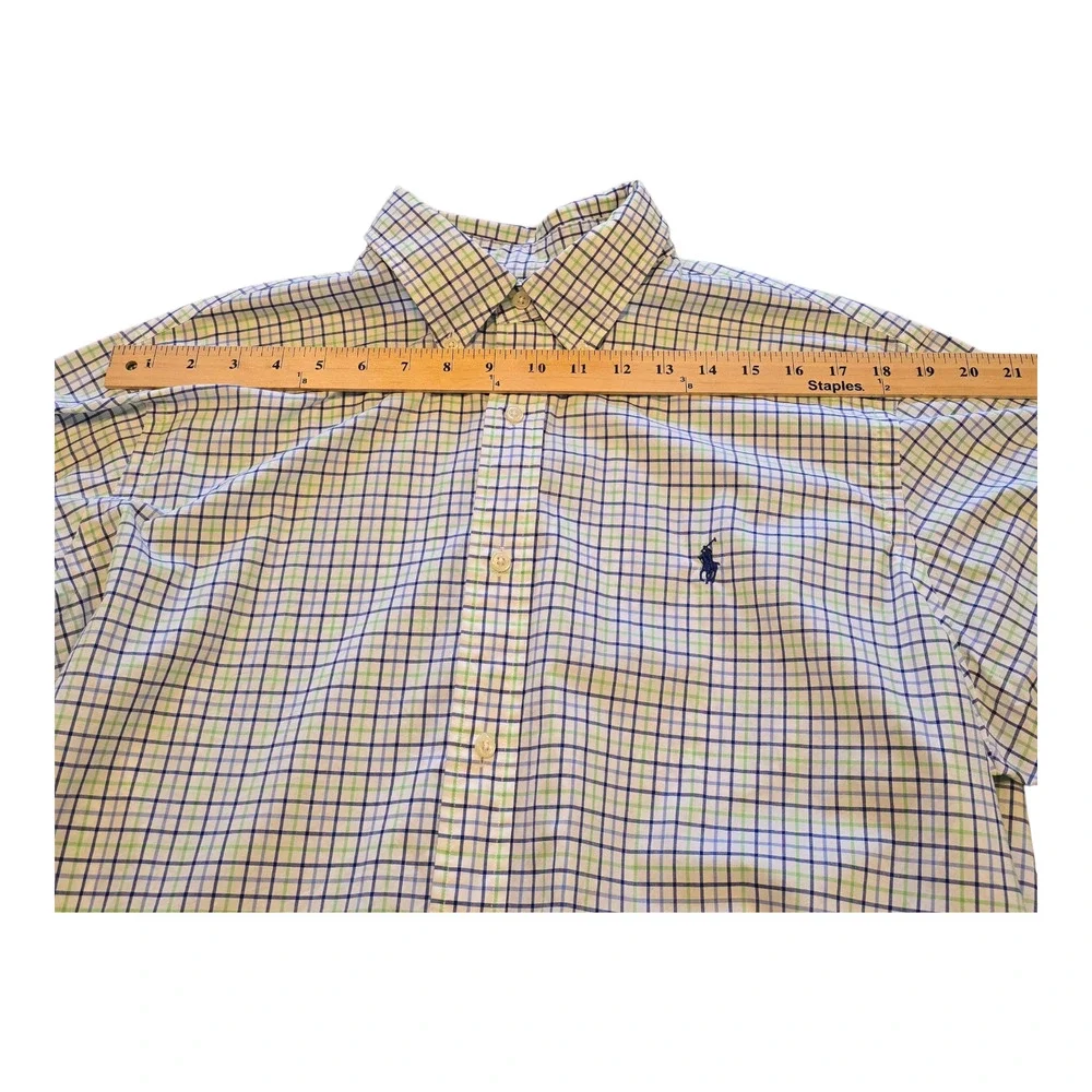 Ralph Lauren Button Down Shirt Mens Size XL Blue/Green Plaid Classic Fit Preppy - Picture 11 of 15